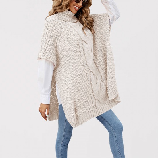 2025 New Fall/Winter Amazon European and American Women's Fall/Winter Foreign Trade Amazon Hot-Selling Solid Color Bell Sleeve Pullover Crew Sweater