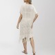 2024 summer Amazon European and American cross-border women's clothing, new solid-color hollowed-out slit beach dress, plus-size cardigan.