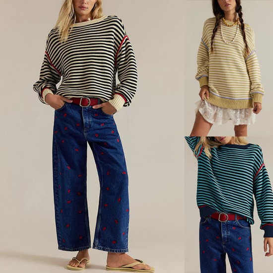 2025 Autumn and Winter New European and American Cross-border Women's Hot-selling Amazon Large Size Short Cable Loose Solid Color Sweater