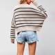 2025 Autumn/Winter new cross-border hot-selling knitted striped button-down fashionable skirt suit European and American Women's Clothing