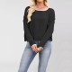 New 2025 Autumn/Winter export Amazon European and American women's solid color fashionable round neck loose pullover sweater