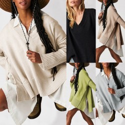 Autumn/Winter 2025 New Amazon Cross-Border Women's Fashion Hot-Selling Retro Contrast Color Turtleneck Loose Knit Sweaters