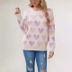2025 autumn and winter new cross-border Amazon temu hot-selling Valentine's Day heart-shaped loose sweaters for women.