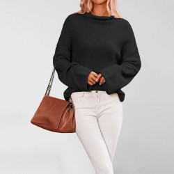 New Fall/Winter 2025 Cross-Border European and American Women's Tiktop Hot-Selling Half-Turtleneck Fashion Pullover Sweater