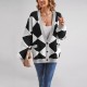 European and American women's Amazon new 2025 Valentine's Day heart-shaped pocket V-neck mid-length knitted cardigan