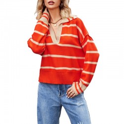 New Cross-Border Amazon Women's Clothing Cable Knit 2025 Autumn/Winter Loose Chunky Knit Pullover Sweater (Large Size)