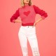 2025 New Winter Amazon Valentine's Day Hot Sale Heart Knit Midi Plus Size Sweater