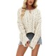 Autumn and winter 2025 new square-neck button-down cross-border knitted sweater for European and American women's hot-selling fashionable loose cardigan