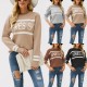 2025 Fall/Winter new Amazon large-size loose-fitting sweater for European and American women. Round-neck fashionable pullover sweater