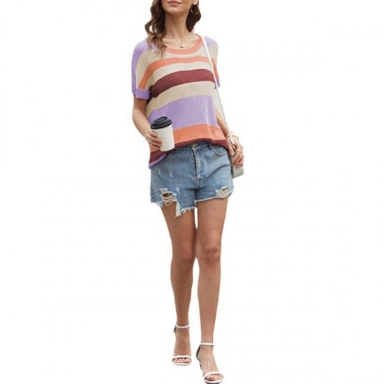 European and American cross-border women's clothing, 2025 Amazon summer new hot-selling beach hollowed-out cardigan, striped solid dress.