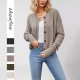 Autumn/Winter New European and American Style Amazon 2025 Hot-Selling V Cable-collared long-sleeved loose cardigan sweater