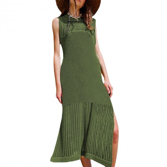 2025 spring and summer European and American hot-selling cross-border women's loose tops, Amazon's new fashionable round-neck hollowed-out knit.