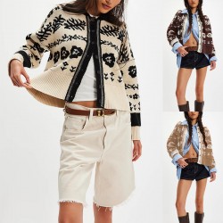 2025 Autumn and Winter New European and American Cross-border Foreign Trade Hot-selling Loose Midi-length Knitted Sweater