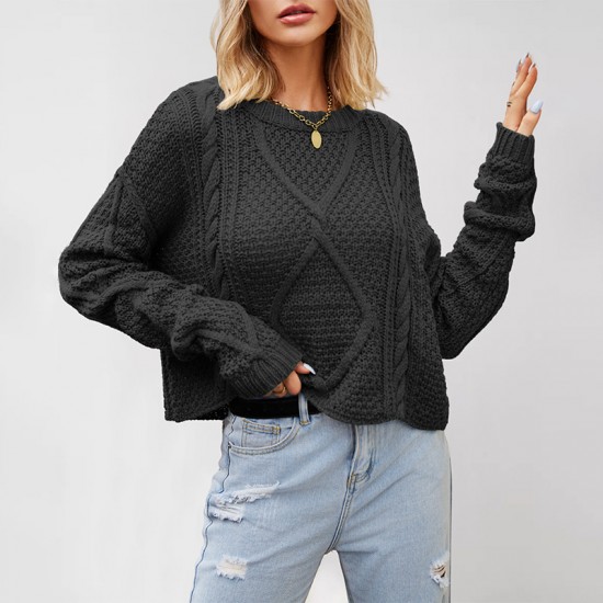 Autumn/Winter Amazon Tiktok Cross-Border European and American Women's Clothing 2025 New Hot-Selling V-Neck Solid Color Off-The-Shoulder Knitwear