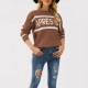 2025 Fall/Winter new Amazon large-size loose-fitting sweater for European and American women. Round-neck fashionable pullover sweater