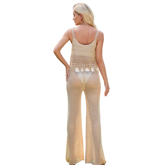 2025 New Cross-Border Amazon Fashion Sexy V-Neck Sleeveless Tank Top Women's Knit Skirt Set