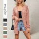 New winter cross-border European and American women's Amazon best-selling V-neck diamond patchwork loose knitted coat with contrasting colors