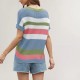 European and American cross-border women's clothing, 2025 Amazon summer new hot-selling beach hollowed-out cardigan, striped solid dress.
