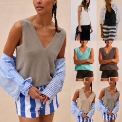 Spring/Summer 2025 New Amazon Hot-Selling European and American Women's Clothing Loose Long-Sleeved Shorts Knit Set Cross-Border Women's Clothing