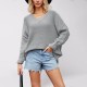 New Fall/Winter 2025 Amazon European and American Women's Clothing, Fashionable Round Neck Sweaters, Short Loose Heart Pullover Sweaters