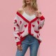 2025 autumn/winter new hot-selling European and American Temu fashionable V-neck batwing sleeve knitted cardigan sweater for women