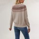 New 2025 autumn and winter sweaters, European and American women's cross-border hot-selling colorblock round-neck loose casual pullover sweater