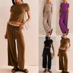 New 2025 Autumn/Winter cross-border Amazon independent station loose pullover sweater striped cropped sweater for European and American women