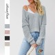 Autumn/Winter Amazon New European and American Women's Clothing 2025 Street Style Round Neck Bell Sleeve Solid Color Crew Neck Sweater