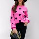 Fall/Winter 2025 Amazon New Women's Clothing, Diamond Jacquard Multicolor Patchwork Pullover Vintage Sweaters