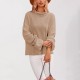 2025 Autumn/Winter Amazon Women's Fashionable Pullover Sweater with Slit Hem and Flared Sleeves