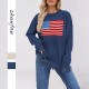 Autumn/winter 2025 new cross-border women's tiktop casual striped colorblock knitted round-neck oversized sweater tops