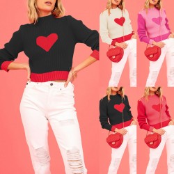 2025 New Winter Amazon Valentine's Day Hot Sale Heart Knit Midi Plus Size Sweater