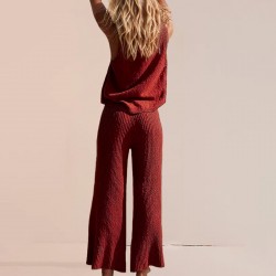 2025 summer new Amazon cross-border women's clothing. V-neck solid color slit short-sleeved loose-fitting oversized pullover sweater