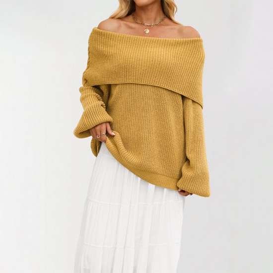 New 2025 Autumn/Winter cross-border European and American women's hot-selling 2025 Autumn/Winter round neck colorblock loose versatile pullover sweater
