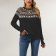 New 2025 autumn and winter sweaters, European and American women's cross-border hot-selling colorblock round-neck loose casual pullover sweater