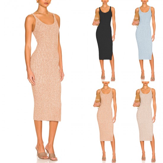 2025 new summer European and American Amazon cross-border women's clothing hot-selling Temu fashionable V-neck solid color vest sweater