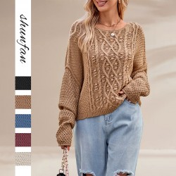 2025 European and American women's Amazon best-selling snowflake sweater, autumn/winter Christmas casual knitted sweater
