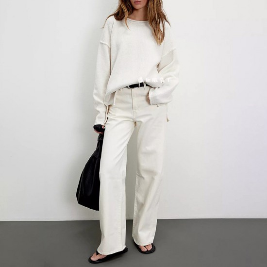 2025 Summer New European and American Women's Knitted Sweater Halter Sleeveless Backless Casual Set