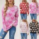 2025 autumn and winter new cross-border Amazon temu hot-selling Valentine's Day heart-shaped loose sweaters for women.