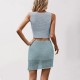 2025 Summer Amazon new sexy knitted tank top and striped colorblock beach dress for women.