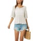 2025 Amazon Temu cross-border hot-selling new loose V-neck short-sleeved European and American women's plus-size cardigan.