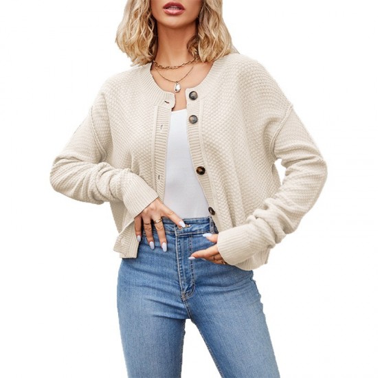 Autumn/Winter New European and American Style Amazon 2025 Hot-Selling V Cable-collared long-sleeved loose cardigan sweater