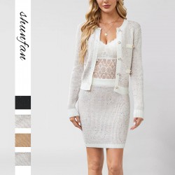 New Amazon new Temu hot-selling round-neck 2025 European and American women's Independence Day holiday hot-selling fashionable sweaters