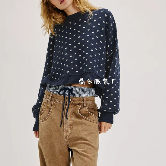 2025 New Autumn/Winter Amazon Temu Hot-Selling Round Oversized, loose-fitting sweater with striped collar for export.