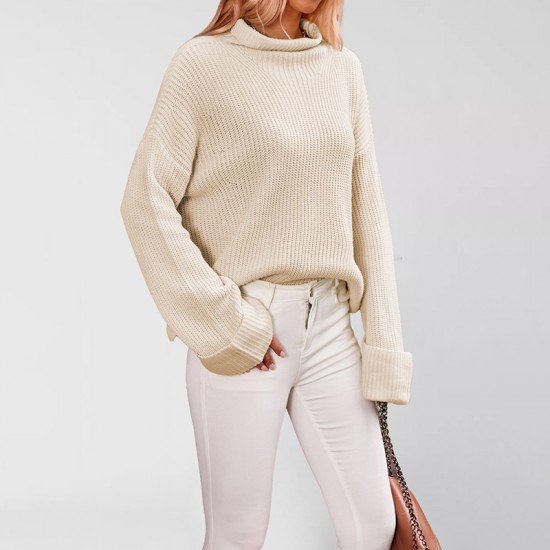 New Fall/Winter 2025 Cross-Border European and American Women's Tiktop Hot-Selling Half-Turtleneck Fashion Pullover Sweater