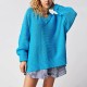 2025 New Winter Amazon Sweaters Hot-Selling European and American Women's Fashion Round-Neck Solid Color Loose Pullover Sweaters