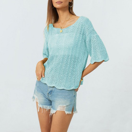2025 Amazon Temu cross-border hot-selling new loose V-neck short-sleeved European and American women's plus-size cardigan.